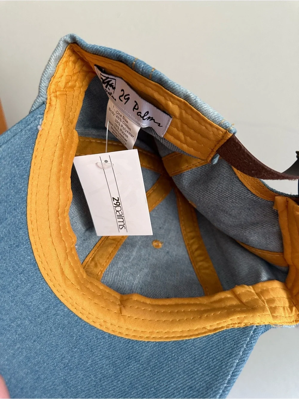 Pearl Studded Denim Hat, Adjustable Size — NWT